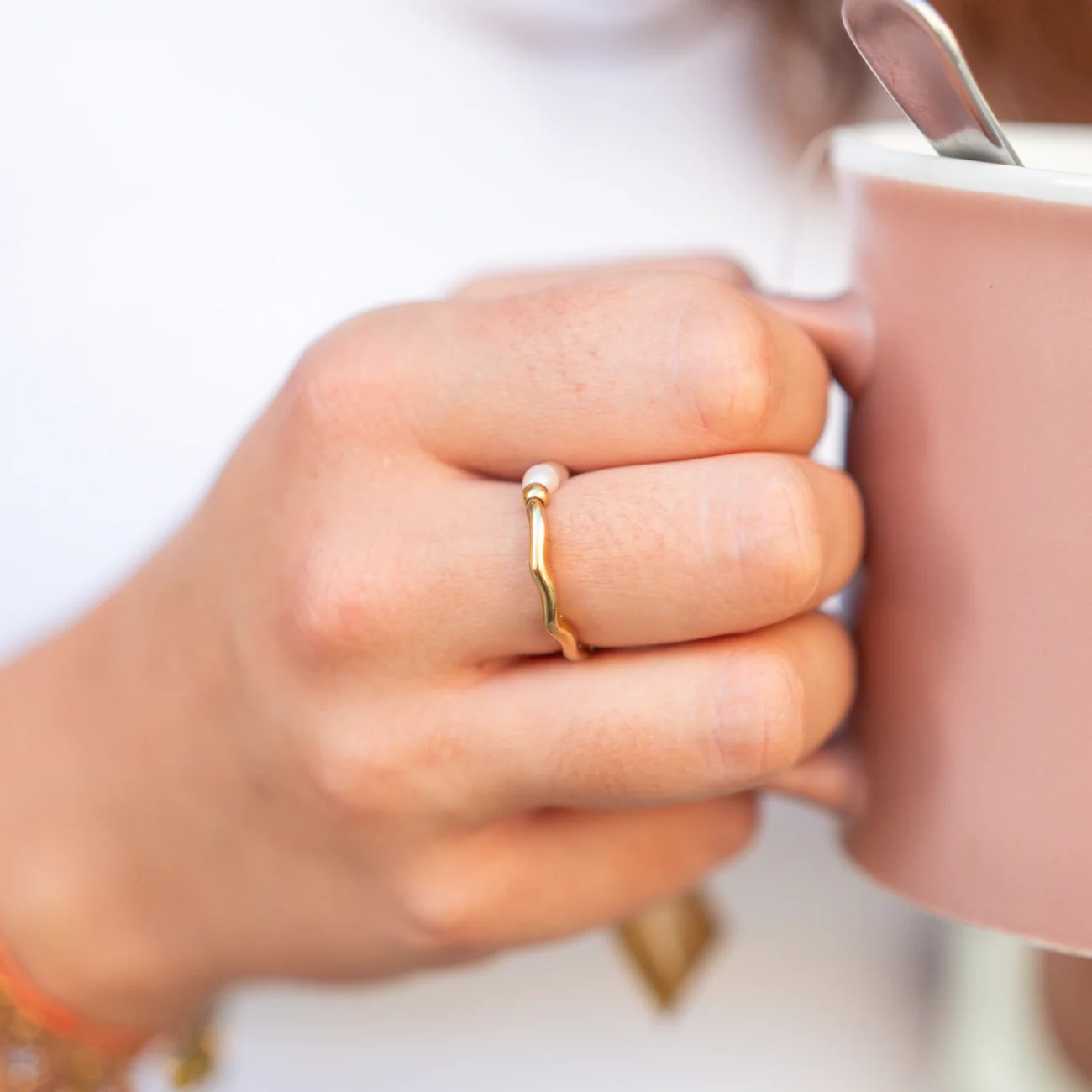 Bague ajustable - Perles d'eau douce - Image 3
