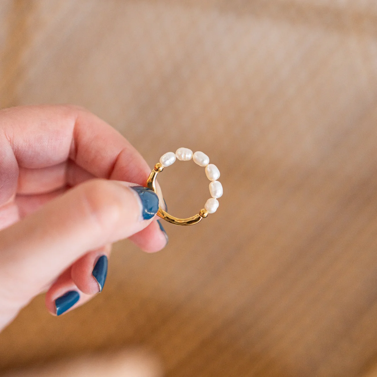 Bague ajustable - Perles d'eau douce - Image 6