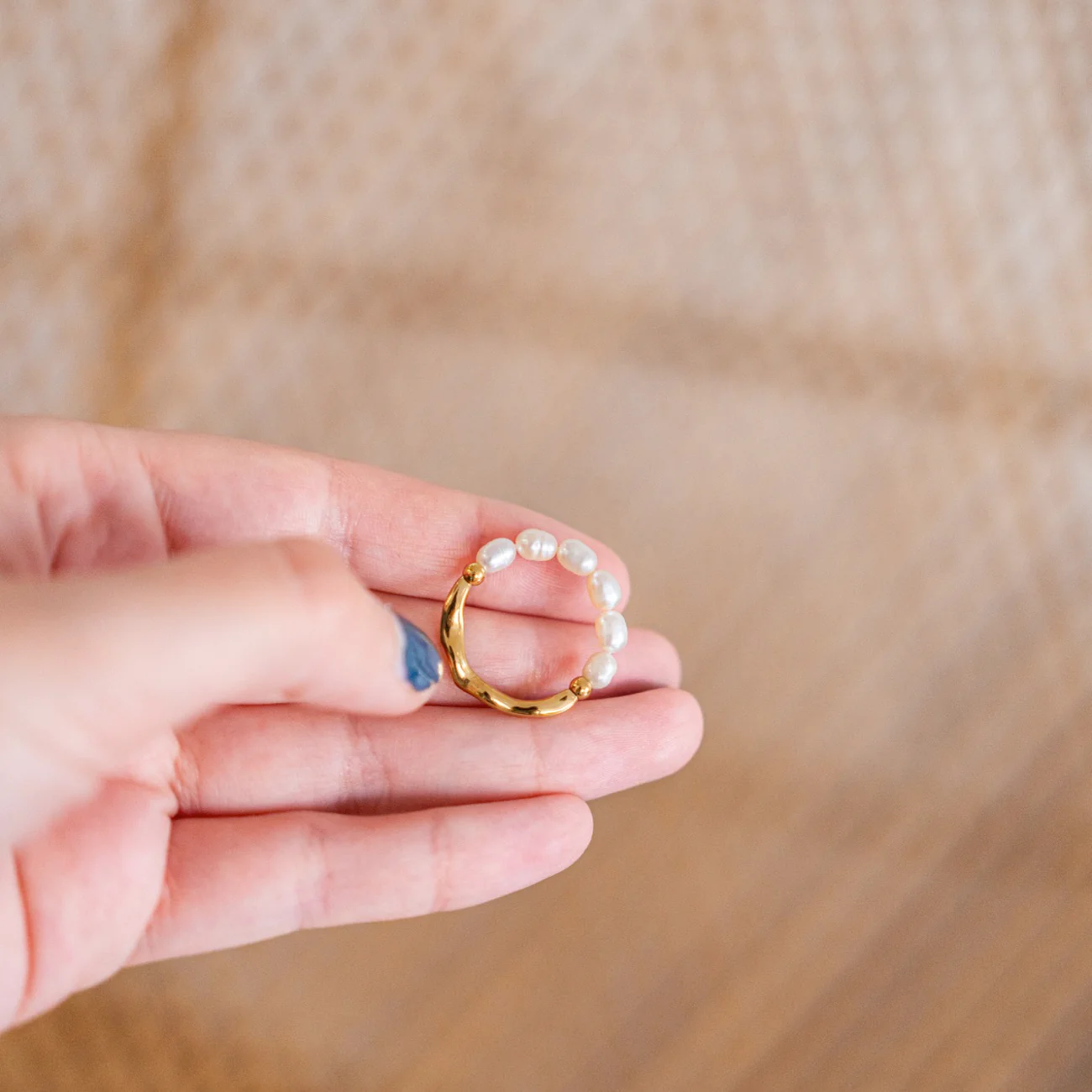 Bague ajustable - Perles d'eau douce - Image 7