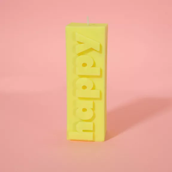 Bougie Happy jaune