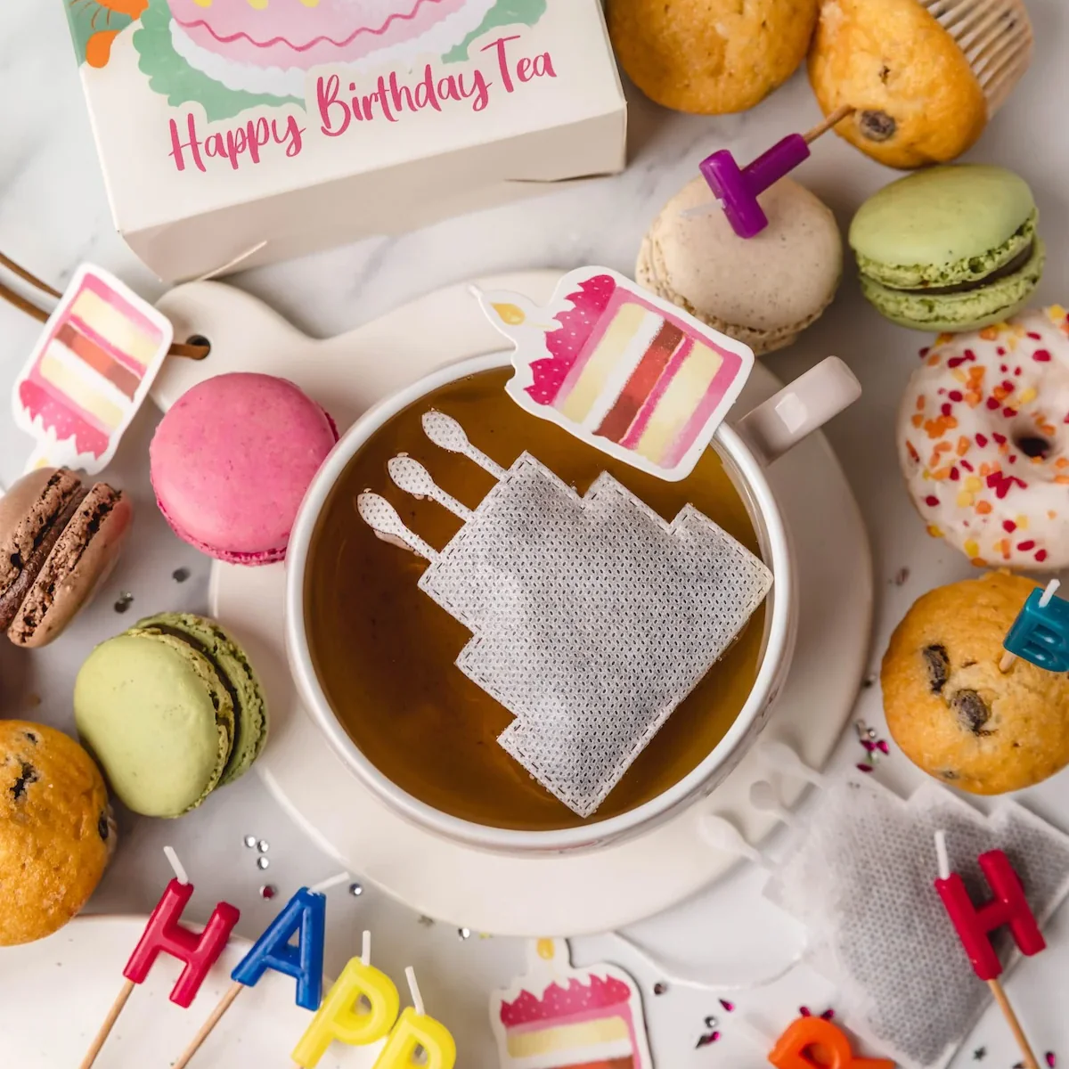 Coffret de sachets de thé - gùteau d'anniversaire