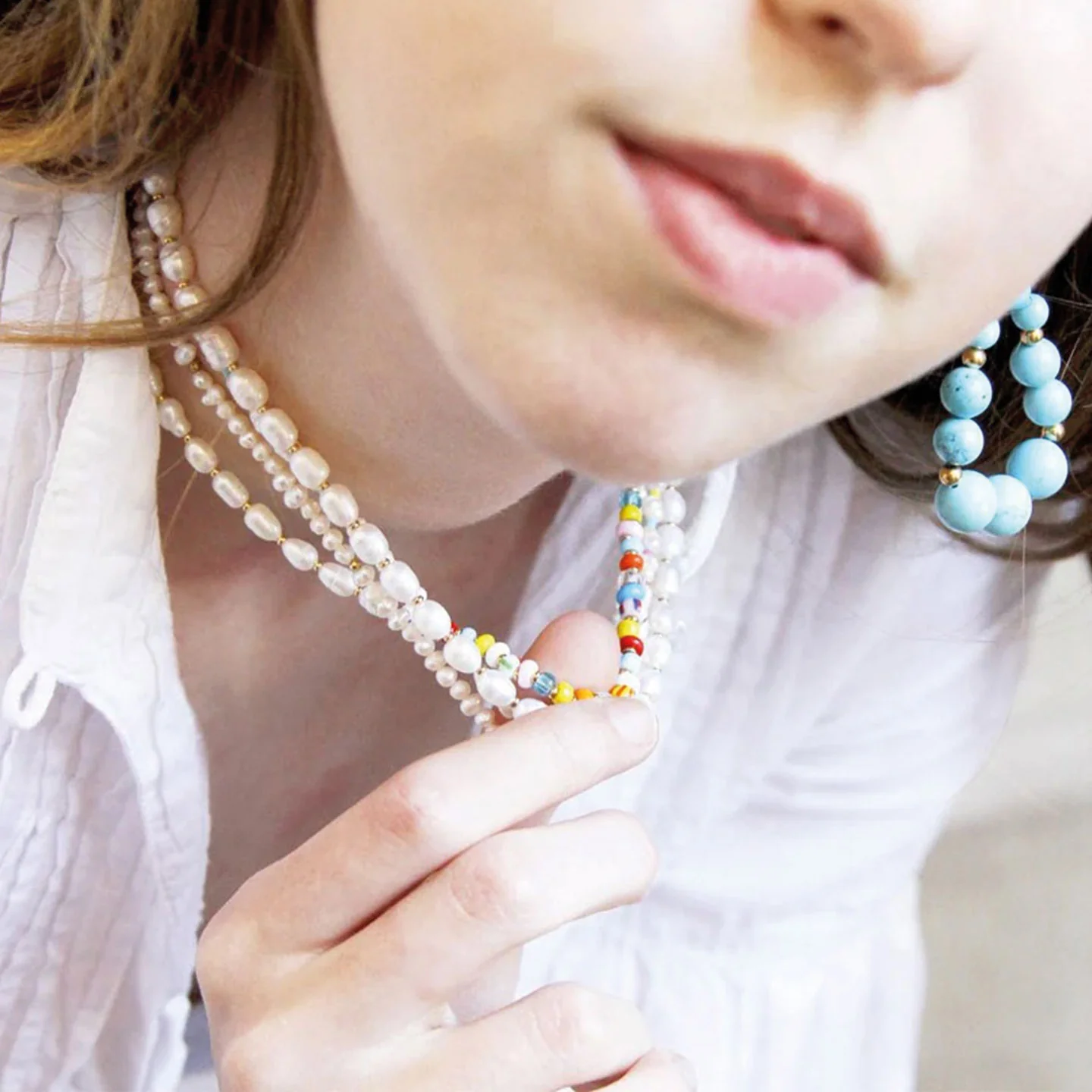 Collier Fantasia - Perles d'eau douce et de verre - Image 3