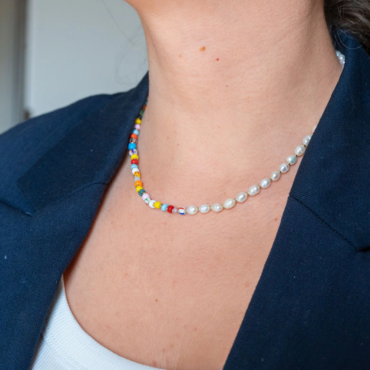 Collier Fantasia - Perles d'eau douce et de verre - Image 4