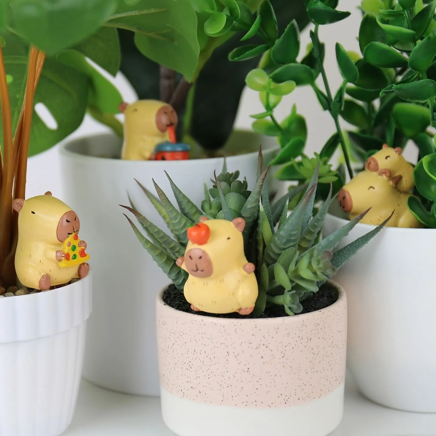 Capybaras déco pour pots de plantes