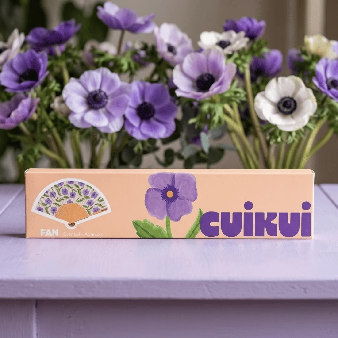 Éventail Cuikui - Anémones - Image 3