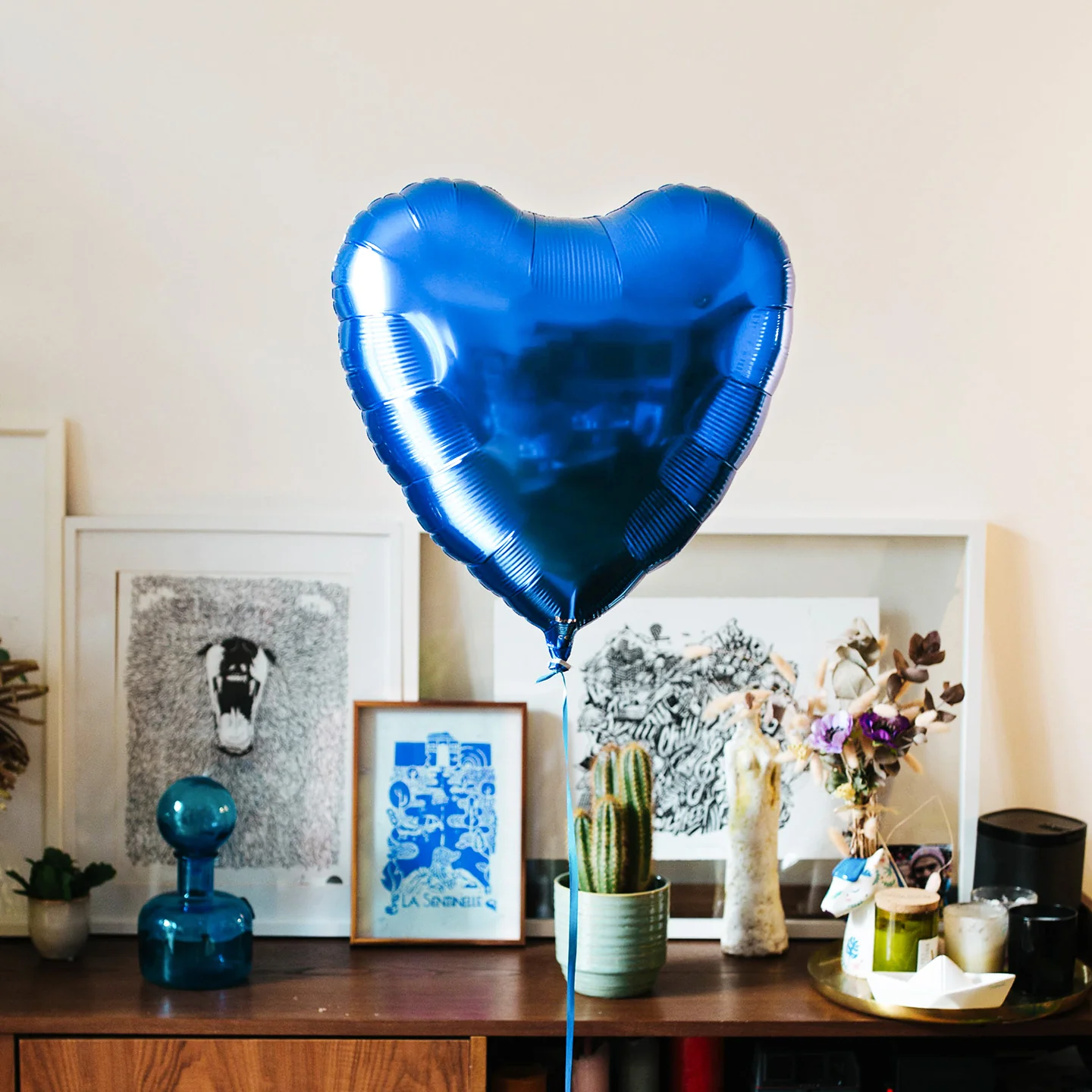 Ballon Coeur Bleu Saphir - Image 6