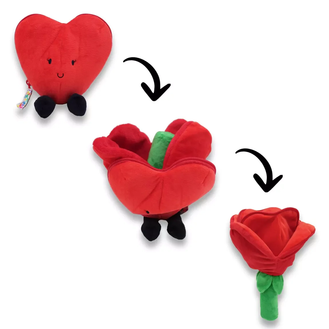 Peluche 2 en 1 Coeur et Fleur - Image 6