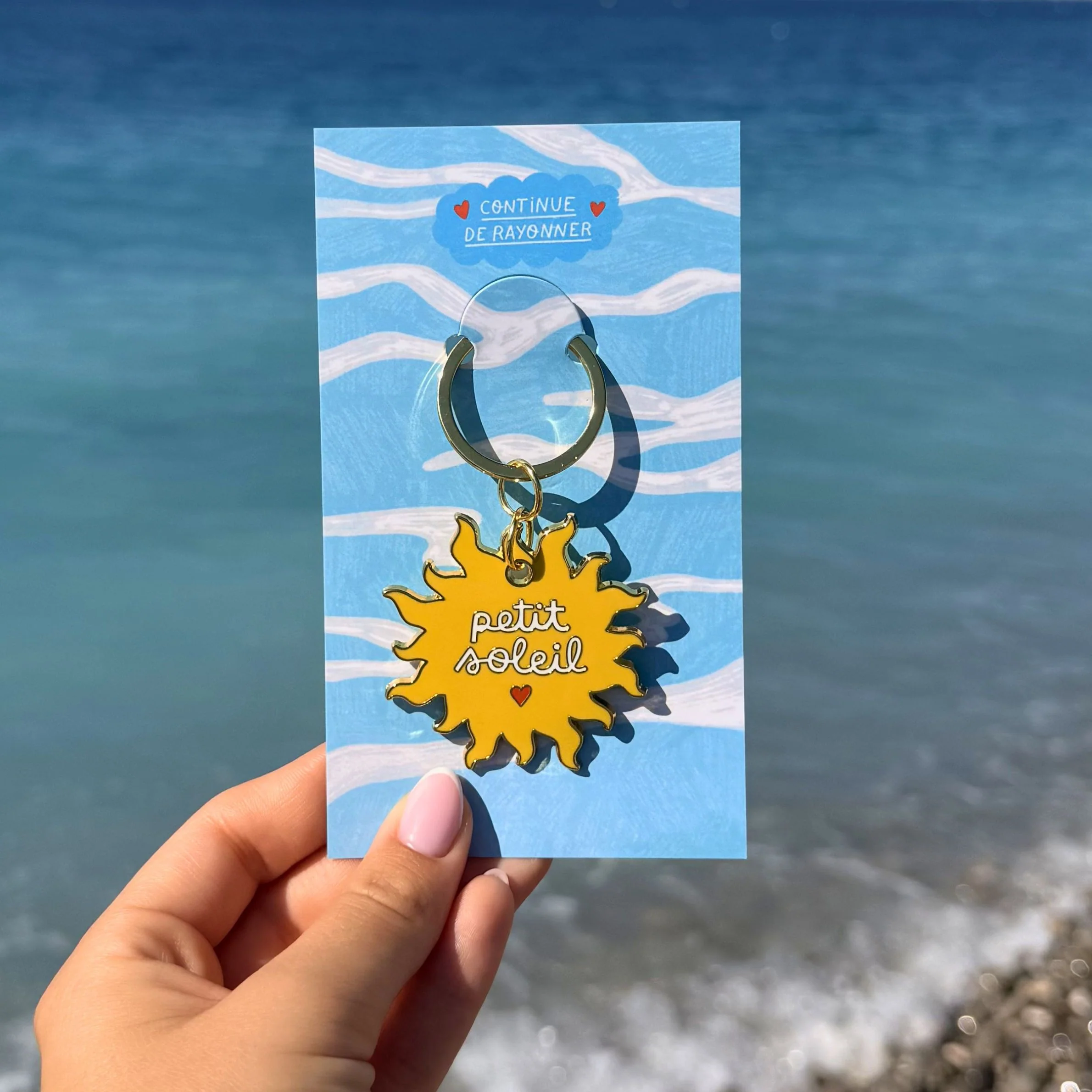 Porte clé Soleil - "Continue de rayonner"