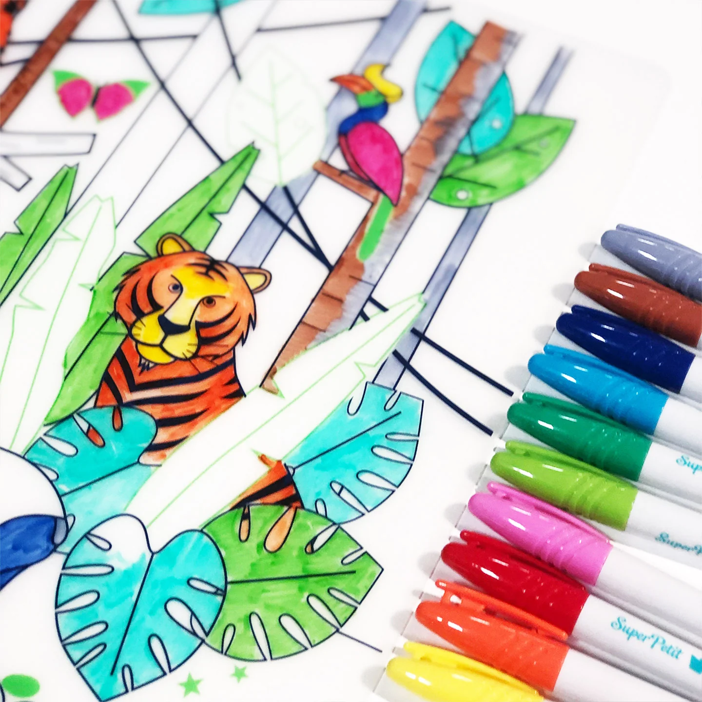 Set de table à colorier en silicone Jungle - Image 3