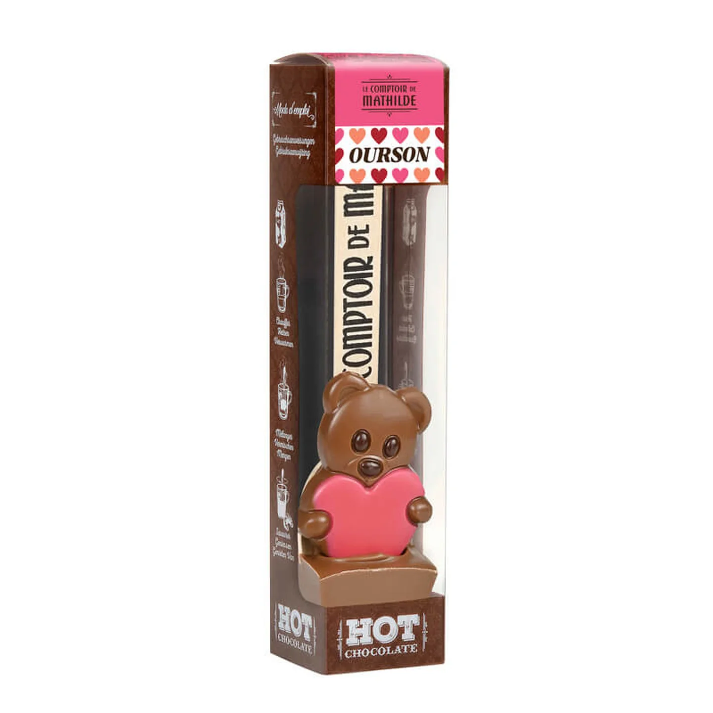Cuillère en chocolat à faire fondre - Ourson Coeur